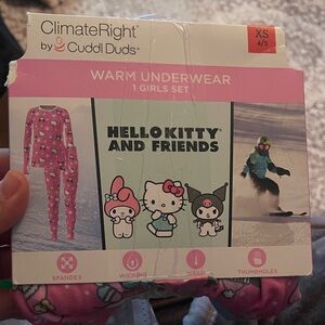 Cuddl Duds Girls Warm Underwear Set - hello kitty